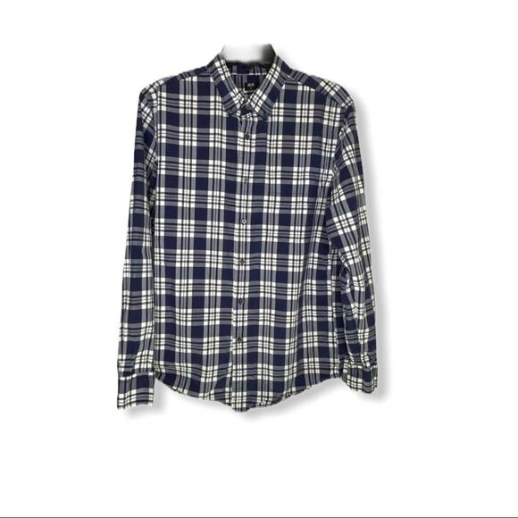 Uniqlo Plaid Cotton Button-Down Shirt - Picture 9 of 9